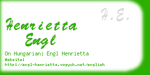 henrietta engl business card